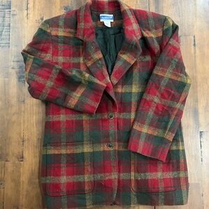 Vtg PENDLETON Womens M Knockabouts 100% Virgin Wool Plaid Jacket Made In USA